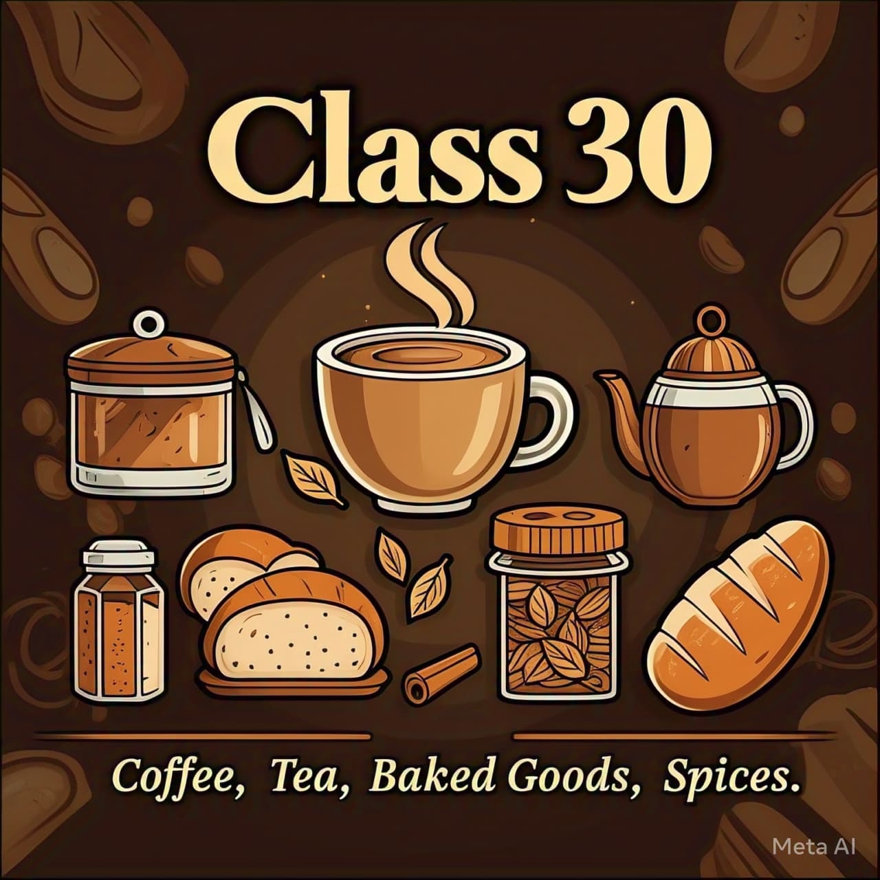 Trademark Class 30 - Coffee, tea, and baked goods