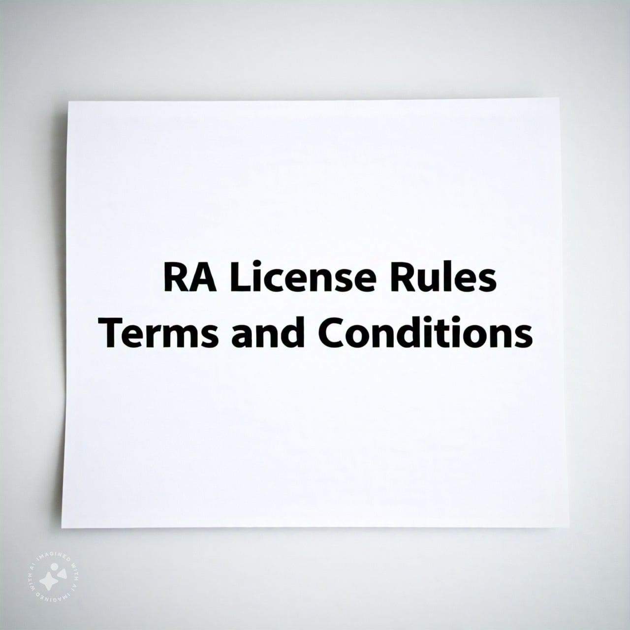 ra license rule terms and conditions